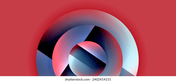 Glossy metal glowing circles geometric background. Minimal abstract composition. Vector illustration For Wallpaper, Banner, Background, Card, Book Illustration, landing page