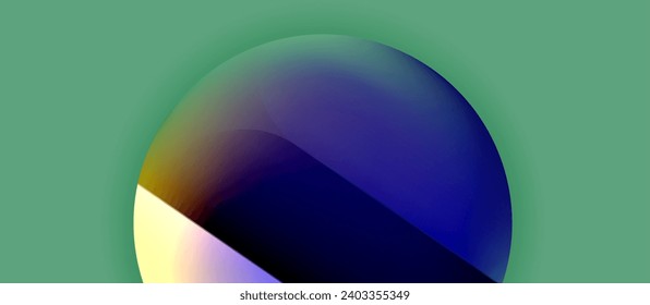Glossy metal glowing circles geometric background. Minimal abstract composition. Vector illustration For Wallpaper, Banner, Background, Card, Book Illustration, landing page