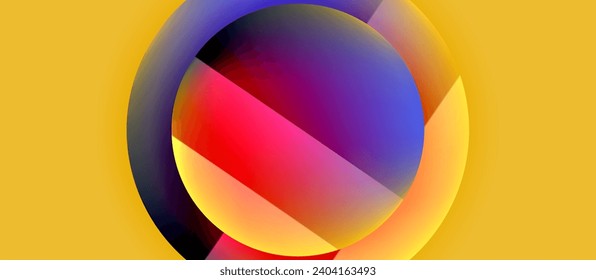 Glossy metal glowing circles geometric background. Minimal abstract composition. Vector illustration For Wallpaper, Banner, Background, Card, Book Illustration, landing page