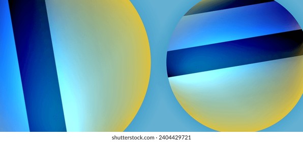 Glossy metal glowing circles geometric background. Minimal abstract composition. Vector illustration For Wallpaper, Banner, Background, Card, Book Illustration, landing page