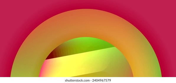 Glossy metal glowing circles geometric background. Minimal abstract composition. Vector illustration For Wallpaper, Banner, Background, Card, Book Illustration, landing page