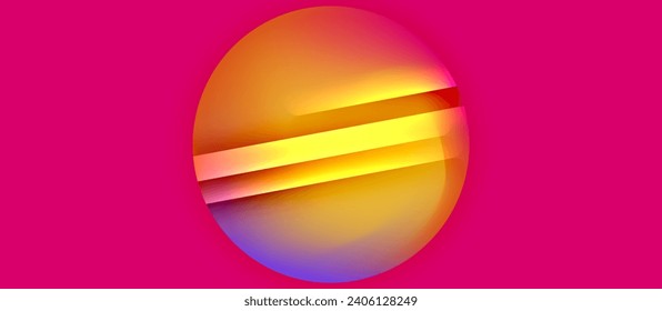 Glossy metal glowing circles geometric background. Minimal abstract composition. Vector illustration For Wallpaper, Banner, Background, Card, Book Illustration, landing page