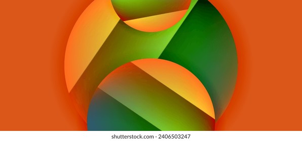 Glossy metal glowing circles geometric background. Minimal abstract composition. Vector illustration For Wallpaper, Banner, Background, Card, Book Illustration, landing page