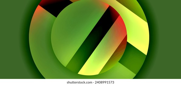 Glossy metal glowing circles geometric background. Minimal abstract composition. Vector illustration For Wallpaper, Banner, Background, Card, Book Illustration, landing page