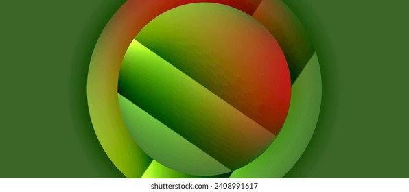 Glossy metal glowing circles geometric background. Minimal abstract composition. Vector illustration For Wallpaper, Banner, Background, Card, Book Illustration, landing page