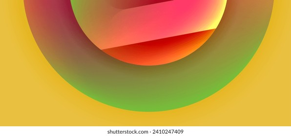 Glossy metal glowing circles geometric background. Minimal abstract composition. Vector illustration For Wallpaper, Banner, Background, Card, Book Illustration, landing page
