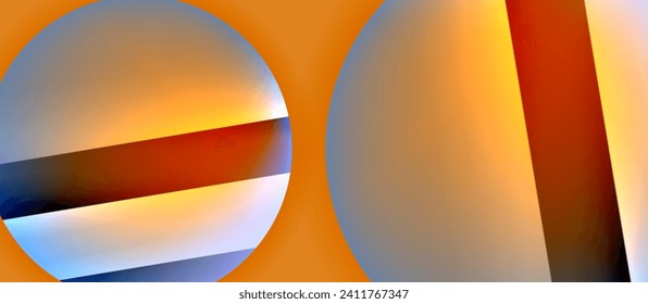 Glossy metal glowing circles geometric background. Minimal abstract composition. Vector illustration For Wallpaper, Banner, Background, Card, Book Illustration, landing page