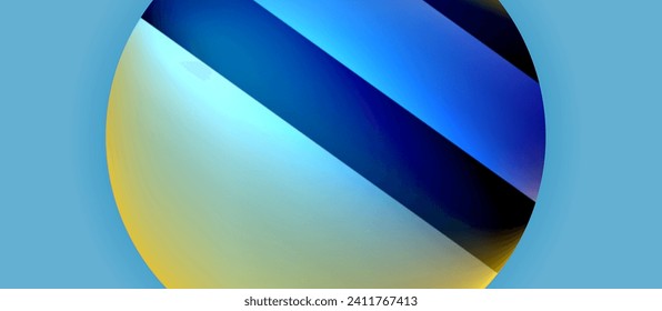 Glossy metal glowing circles geometric background. Minimal abstract composition. Vector illustration For Wallpaper, Banner, Background, Card, Book Illustration, landing page