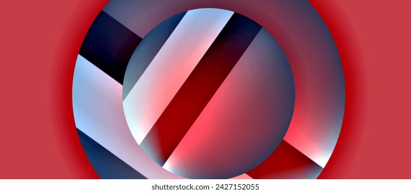 Glossy metal glowing circles geometric background. Minimal abstract composition. Vector illustration For Wallpaper, Banner, Background, Card, Book Illustration, landing page