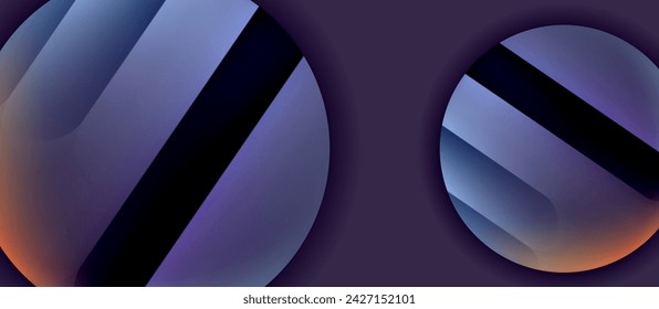 Glossy metal glowing circles geometric background. Minimal abstract composition. Vector illustration For Wallpaper, Banner, Background, Card, Book Illustration, landing page