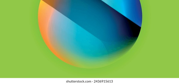 Glossy metal glowing circles geometric background. Minimal abstract composition. Vector illustration For Wallpaper, Banner, Background, Card, Book Illustration, landing page