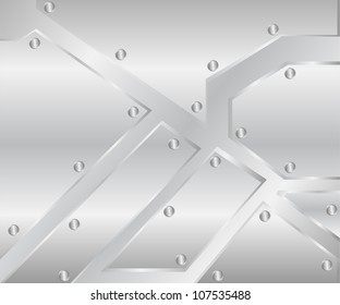 Glossy metal plate vector background
