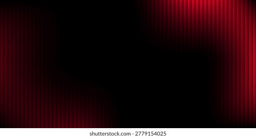 Glossy metallic deep red and black ribbed fractal glass texture effect background.