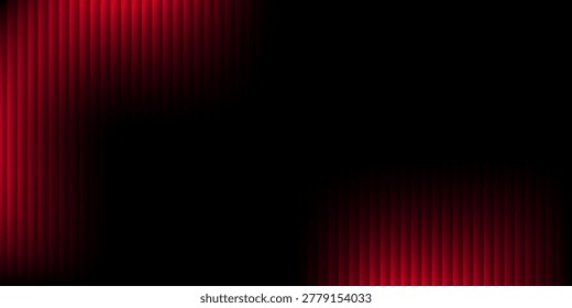 Glossy metallic deep red and black ribbed fractal glass texture effect background.