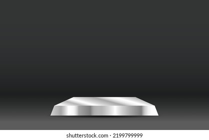 glossy metallic podium product display 3d illustration vector