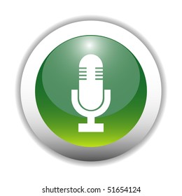 Glossy Microphone Sign Button
