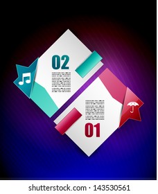 Plantilla vectorial de infografía de banderas modernas y brillantes