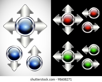 Glossy modern  button. Web navigation. Vector. Part of set.