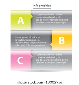 Glossy Modern Design template / can be used for infographics / numbered banners / horizontal cutout lines / graphic or website layout vector