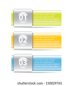 Glossy Modern Design template / can be used for infographics / numbered banners / horizontal cutout lines / graphic or website layout vector