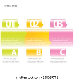 Glossy Modern Design template / can be used for infographics / numbered banners / horizontal cutout lines / graphic or website layout vector