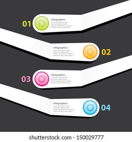 Glossy Modern Design template / can be used for infographics / numbered banners / horizontal cutout lines / graphic or website layout vector