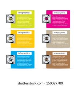 Glossy Modern Design template / can be used for infographics / numbered banners / horizontal cutout lines / graphic or website layout vector