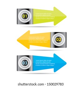 Glossy Modern Design template / can be used for infographics / numbered banners / horizontal cutout lines / graphic or website layout vector