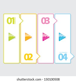 Glossy Modern Design template / can be used for infographics / numbered banners / horizontal cutout lines / graphic or website layout vector