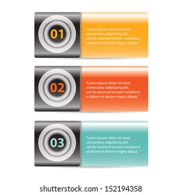 Glossy Modern Design template / can be used for infographics / numbered banners / horizontal cutout lines / graphic or website layout vector