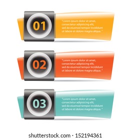 Glossy Modern Design template / can be used for infographics / numbered banners / horizontal cutout lines / graphic or website layout vector