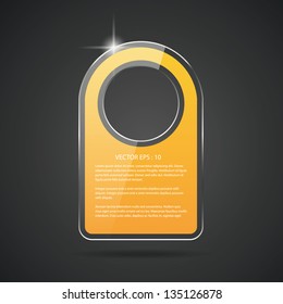Glossy modern door knob or hanger sign. Vector