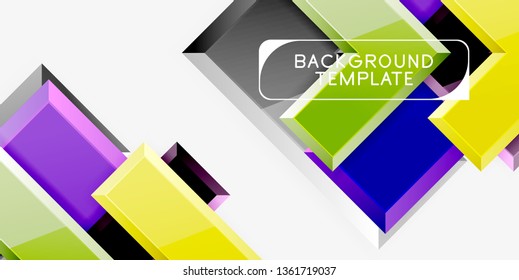 Fondo geométrico moderno brillante, composición de flechas abstractas. Vector
