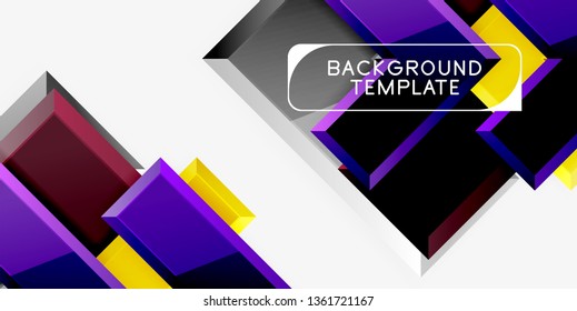 Fondo geométrico moderno brillante, composición de flechas abstractas. Vector
