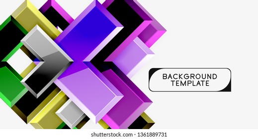 Glossy modern geometric background, abstract arrows composition. Vector