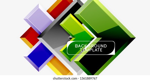 Glossy modern geometric background, abstract arrows composition. Vector