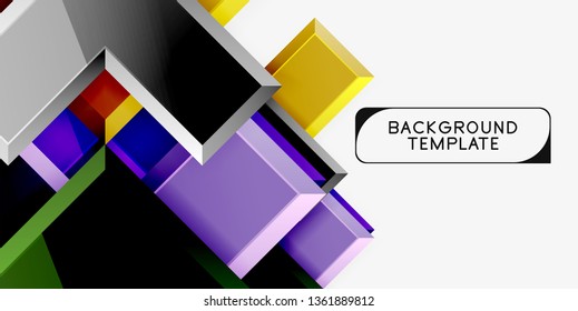 Glossy modern geometric background, abstract arrows composition. Vector