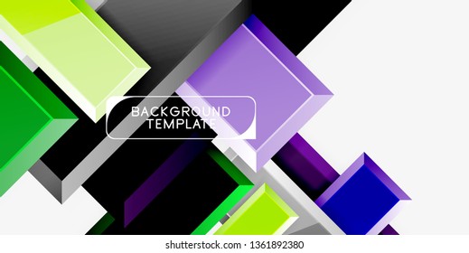 Glossy modern geometric background, abstract arrows composition. Vector