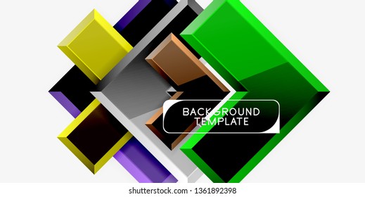 Glossy modern geometric background, abstract arrows composition. Vector