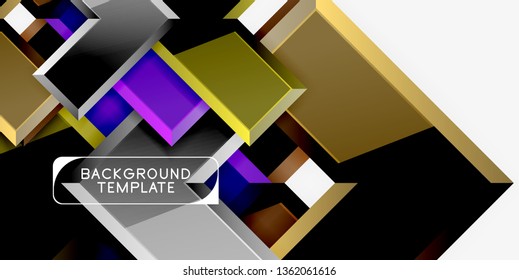 Glossy modern geometric background, abstract arrows composition. Vector