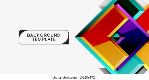 Glossy modern geometric background, abstract arrows composition. Vector