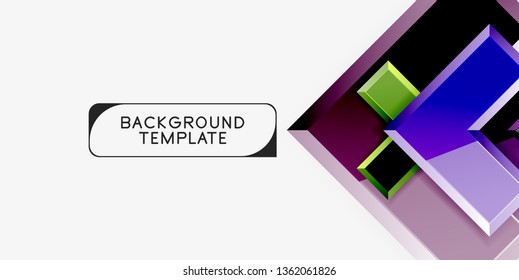 Glossy modern geometric background, abstract arrows composition. Vector