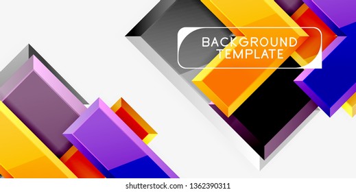 Glossy modern geometric background, abstract arrows composition. Vector
