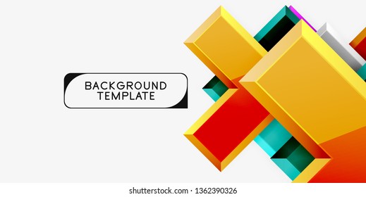 Glossy, zeitgenössischer geometrischer Hintergrund, abstrakte Pfeilzusammensetzung. Vektorgrafik