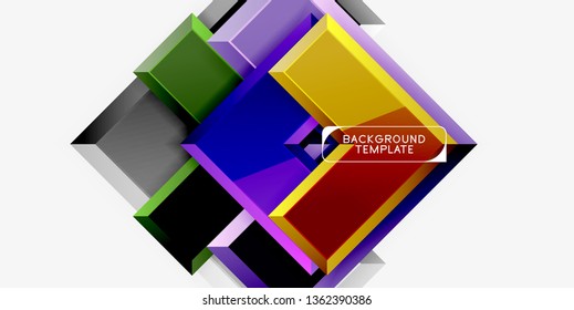 Glossy modern geometric background, abstract arrows composition. Vector