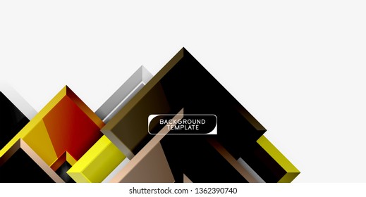 Fundo geométrico moderno brilhante, composição de setas abstratas. Vetor