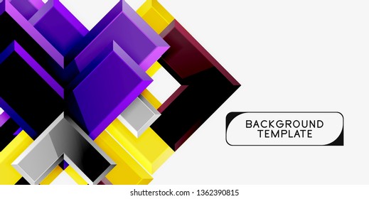 Glossy modern geometric background, abstract arrows composition. Vector