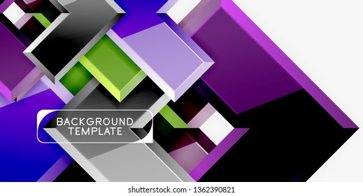 Glossy modern geometric background, abstract arrows composition. Vector