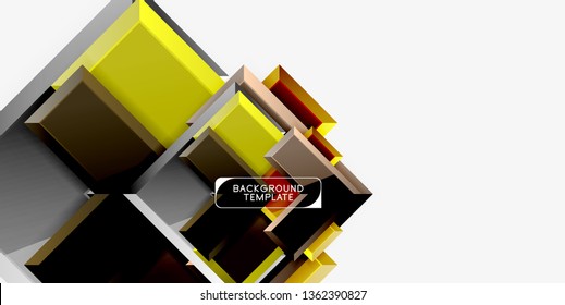 Glossy modern geometric background, abstract arrows composition. Vector