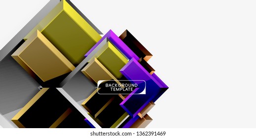 Glossy modern geometric background, abstract arrows composition. Vector